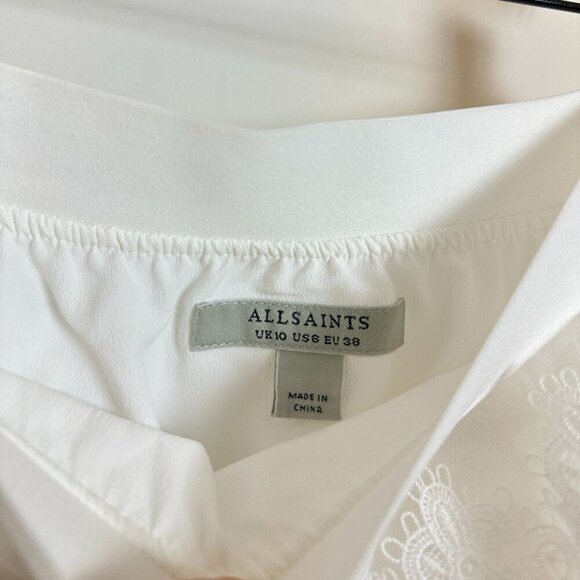 ALLSAINTS Lizi Tiered Lace Maxi Skirt in Chalk White Size US 6 - Picture 5 of 9